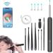 WiFi Visible Wax Elimination Spoon USB 1080p HD Load Otoscope Smart Ear Wax Remover with LED Light and Silicone Ear Spoon Ear Wax Removal Kit (Black)