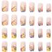 Square Fake Nails - Flower Nails Full Artificial Gel Nail Strips Long Lasting Short False Nails for Girls and Women  - Buy Online on GoSupps.com