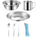 29pcs Stainless Steel Outdoor Camping Mess Kit for 4 Person | Tableware Set with Plate, Bowl, Cup, Spoon, Fork, Knife | Ideal for Camping, Backpacking & Hiking - Buy Online on GoSupps.com