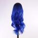 Ombre Blue Long Wavy Hair Wig for Women | Synthetic No Lace Cosplay & Halloween Costume Wig | Heat Resistant Dark Roots Blue Wig - Buy Online on GoSupps.com