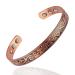 Magnetic Copper Bracelet for Women 6.5'' Adjustable Solid Copper Bracelet Jewelry(Retro Flowers)