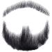 Human Hair Fake Face Beard and Mustache Invisible False Beards for Adults Men for Film Makeup and Special Effects Cosplay Party Prop Black