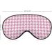 Pink Houndstooth Sleep Mask for Women | Adjustable Eye Shades with Elastic Strap | Perfect for Comfortable Sleep - Buy Online on GoSupps.com