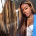 Bele Ombre 4/27 22 inch Straight Human Hair Wig | 13x6 T-Part Lace Front | Brazilian Glueless Wig for Black Women - Buy Online on GoSupps.com