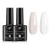TITIMKUP Gel Nail Polish,2PCS Baby Pink & White Color Gel Polish Set,Soak Off LED Nail Lamp,DIY Art Colors Manicure Salon at Home All Season Gifts for Women Girls