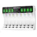SINCEHOLY 8 Bay LCD Smart AA AAA Battery Charger USB High Speed Charging Independent Slot CD Rechargeable Batteries No Adapter