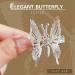 Elegant Butterfly Hairpin Set | Pearl Hair Comb Clips for Brides & Girls | Antique Silver Butterfly Hair Accessories (2 PCs) - Buy Online on GoSupps.com