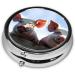 Funny Pig Round Pill Box - 3 Compartment Mini Travel Organizer for Medicine & Vitamins | Portable Decorative Purse Case - Buy Online on GoSupps.com