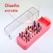 Nail drill case - 40-hole drill bit box with transparent dustproof lid - Presentation box for manicure gel removal and cuticle care - Buy Online on GoSupps.com