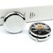 Round White Lotus Print Pill Box | 3 Compartment Portable Medicine Organizer | Decorative Metal Pocket Pill Case - Buy Online on GoSupps.com