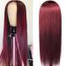 AMILICOCO Burgundy Lace Front Human Hair Wig 24 Inch - Pre Plucked, 180% Density, Straight 13x4 HD Lace Front with Baby Hair - for Black Women - Buy Online on GoSupps.com