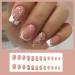24-Piece Gold Glitter French Artificial Nails - Ballerina Press-On Design for Women & Girls | DIY Square Fake Nails - Buy Online on GoSupps.com