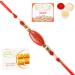 Ghasitaram Gifts Rakhi for Brother Rakhis Online - 7609 Premium Rakhi with 200 GMS of Besan Barfi and 200 GMS of Kaju Katli Rakhi with 200 gms of Besan Barfi & Kaju Katli