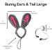 Midlee Easter Bunny Large Dog Headband and Tail - Gray & Pink Rabbit Ears - Buy Online on GoSupps.com