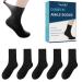 Diabetic Ankle Socks for Men & Women-Wide Non Binding Socks Quarter Length Socks for Women & Men (4PAIRSBLACK)