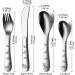 Evanda Toddler Utensils Set - Stainless Steel Forks and Spoons for Kids - Dishwasher Safe and Mirror Polished - 4 Piece Silverware - Buy Online on GoSupps.com