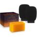 VALITIC 2 Pack Kojic Acid Vitamin C & Retinol Soap Bars for Dark Spot & A Pair Of Black Exfoliating Gloves for Body Scrubs 2 Pack Soap + Pair of Black Gloves