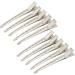 Super glock hair clips women hair clips hairdresser clips hairpise silver steel hair clips metal crocodile clips hair clips hairdresser requirement hair clips with holes (10 pieces) 10 pieces (1 Pack)