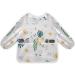 Kaaviyo floral pink white leaves floral baby bibs waterproof long arm art craft painting apron malcases for children aged 1-6 years