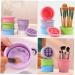 FRCOLOR Brush Scrubber Bowl Brush Holder Makeup Brush Cleaning Pad Powder Puff Cleaning Bowl Makeup Brush Washing Mat Makeup Sponge Cleaning Bowl Silica Gel Storage Box Make up Purple 10x8.5cm Purple - Buy Online on GoSupps.com