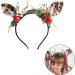 Flower Antlers Headbands Deer Animal Horns Headwear Hair Pieces Reindeer Party Supplies for Women and Kids - Buy Online on GoSupps.com