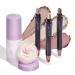 LUXAZA 3PCS Eyeshadow Stick Neutral Eye Shadow Sticks Pencil Crayon With Eyeshadow Primer And Setting Spray 3-in-1 Eye Makeup Kit-Smudge-Proof C-Champagne Set