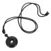 Ultechnovo 3 pieces of safety buckle necklace jewelry for men obsidian circle trailer necklace portable necklace chakra women neck chains traditional crystal pendant decor man 3x3x1cm black