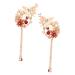 FRCOLOR 1 Pair Chinese Hair Clips with Tassel Apanese Flower Hair Clip Bridal Hair Comb Flower Tassel Hair Clip Chinese Hair Clips for Women Metal Hair Clips for Women Geisha Hanfu Woman