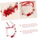 FRCOLOR Bridal Headpiece Wedding Headpiece Beaded Headbands Bridal Hair Accessories Hair Accessory for Women Red Headband Flower Headbands for Women Hair Bands Safflower Crystal Bride Girl - Buy Online on GoSupps.com