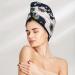 Floral Blue Microfiber Hair Towel Wrap | Super Absorbent & Quick Dry | Ideal for Long Curly & Thick Hair - Buy Online on GoSupps.com