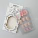 Purple French Tips Press-On Nails with White Floral Design - 24Pcs | Short Square Acrylic False Nails for Women and Girls - Buy Online on GoSupps.com