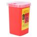 Callaron 1 piece of small plastic waste bucket plastic waste bin mini plastic container Mini container for sharp objects blade-consolidated disposal container Piercing resort red 15.4x9.5cm
