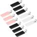 12 Pieces No Bend Curl Clips Hair Clips Pin for Hairstyle Bangs Waves Makeup Application (Black  White  Pink)