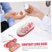 Shop JECOMPRIS Double-Layer Glasses Case & Contact Kit in Pink - Perfect Travel Accessories for Women | Includes Contact Lens Solution & Mirror - Buy Online on GoSupps.com