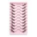 10 Pair False Eyelashes Reusable Thin Half False Eyelashes with Transparent Box Easy to Apply and Remove Fiber Natural False Eyelashes for Time-Saving Gift for Mom Grandma Wife Daughter(size:A)