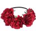Flower Crown Headband for Women Rose Flower Hair Wreath Boho Floral Headband Wreath Bridal Floral Garland Headpieces Festival Hair Accessories for Ladies Girls Wedding Prom Festival Party Photography Red - Buy Online on GoSupps.com