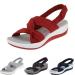 Women's Orthopedic Arch Support Reduces Pain Comfy Sandals Open Toe Adjustable Ankle Strap Walking Roman Casual Shoes Red 8