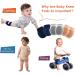 Baby Girl Knee Pads for Crawling - Set of 3 Adjustable Anti-Slip Knee Pads in Blue, Grey, and Pink - Buy Online on GoSupps.com