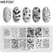 MRFOX 5-Piece Nail Stamping Set: Marbled Punk Spider Web Heart Star Leaf Theme | DIY Nail Art Stamping Template - Buy Online on GoSupps.com