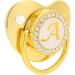 Personalized Golden Baby Pacifier - Safe Curved Design 26 Letters Healthy Bling for Newborns (6-18 Months) with Clips - Buy Online on GoSupps.com