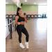OMKAGI One Shoulder Workout Set for Women | Seamless Sports Bra & Scrunch Butt Leggings | Gym Outfit Medium Black - Buy Online on GoSupps.com