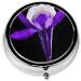 Beautiful Flowers Mini Round Pill Box - 3 Compartment Travel Organizer | Portable Medication Case for Home & Office - Buy Online on GoSupps.com