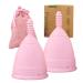 M Muncaso menstrual cup 2 Period menstrual cup very soft and flexible reusable cup menstrual cup made of medical silicone menstruation cup s (pack of 2) pink