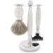 JAG Shaving Razor Set - 4-Piece Ivory Gift Set with Super Dachshaar Brush Razor Blades Bowl & Stand - Premium Grooming for Men - Buy Online on GoSupps.com