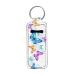 Bulopur White Blue Butterflies Lipstick Balm Holder Keychains Neoprene Chapstick Holder Keychain