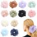 12 Packs Hair Scrunchies Oversized Extra Large Soft Organza Scrunchy Hair Bands Scrunchy Hair Ties Ropes Elastics Ponytail Holder Hair Accessories Headbands for Women Girls