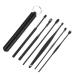 Gogogmee 6Pcs Earwax Cleaning Tool with Skid-Resistant Handles Safe Ear Wax Removal Kit for Adults Family Use Portable Black Spiral Ear Cleaner for Thorough Daily and Travel Hygiene