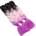 Tess Braids Extensions Ombre 60 cm - 3 Pack Jumbo Kanecalon Hair for Box Braids - Black/Purple Ombre - 100g per Bundle - Buy Online on GoSupps.com