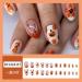 Shop Halloween Nails | 24PCS Press-On Fake Nails - Short Almond Shape with Pumpkin Ghost & Flower Designs - Perfect for Women & Girls - Buy Online on GoSupps.com