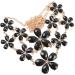Black Daisy Flower Women's Statement Bib Necklace Earrings Set - Buy Online on GoSupps.com